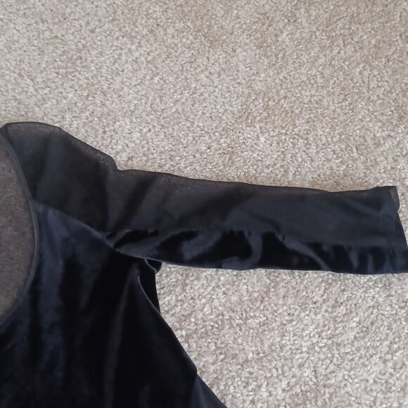 Bardot Velvet Mini Dress Mesh Back & Cut Outs Black 6 - Picture 6 of 14